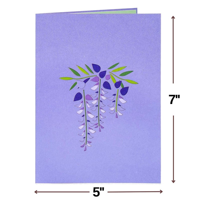 Paper Love 3D Wisteria Tree Pop-Up Cards, Gift for Valentines Day, Birthday, Anniversary, Thank You, Get Well, All Occasions - 5" x 7" Cover - Includes Envelope and Note Tag - Image 2